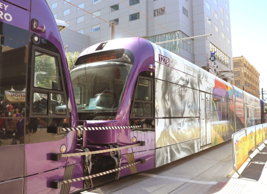 Train in city