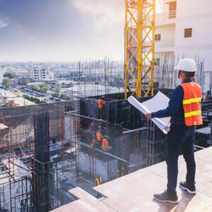 Smart,Civil,Architect,Engineer,Inspecting,And,Working,Outdoors,Building,Side