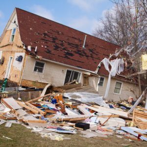 Tornado,Damage,In,Lapeer,,Michigan.