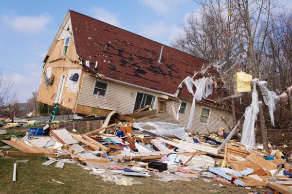 Tornado,Damage,In,Lapeer,,Michigan.