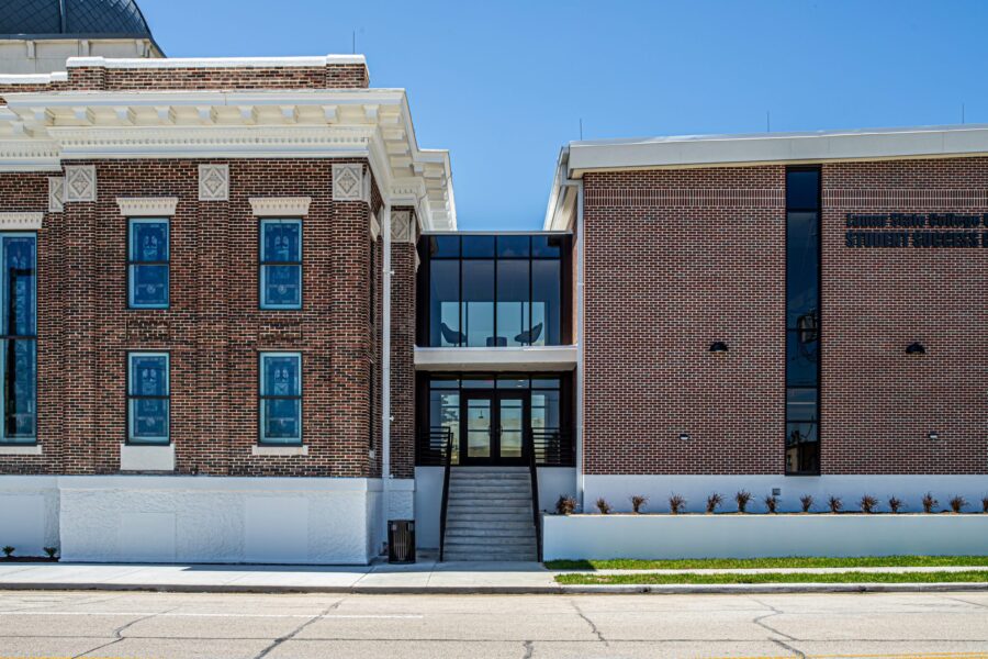 Exterior side entrance of a building