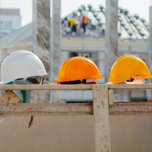 construction hard hats sit ready on job site 2026 03 25 06 32 09 utc